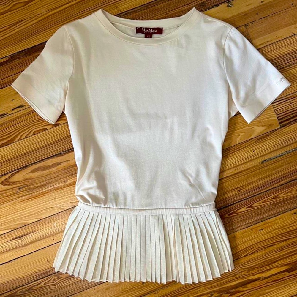 Max Mara Studio pleated blouse in crème